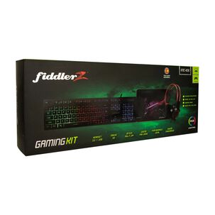 Set Gamer Teclado + Mouse + Audifonos + Mouse Pad Fiddler Z